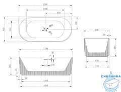 Акриловая ванна ABBER AB9330-1.7 170х80 с каркасом