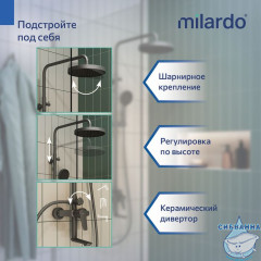 Душевая система Milardo Лип  250 LEAGM5FM06 1 режим (графит)