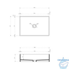 Раковина на столешницу 60 см ABBER Kristall  AT2803Onyx