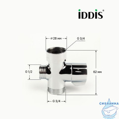 Блок дивертора для смесителя, поворотный, хром, IDDIS, 950OPHC0SM
