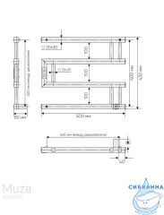 Полотенцесушитель электрический Indigo Muza (с таймером) 50х40 черный муар (с возможностью скрытого подключения, подключение R)