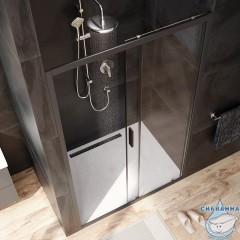 Дверь в нишу AM.PM Gem W90G-120-1-195BT 120 см профиль черный, стекло прозрачное