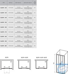 Дверь в нишу Ravak Blix BLDP4-200 профиль хром, стекло грапе 0YVK0C00ZG