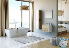 Тумба Aqwella 5 Stars Miami 60 дуб сонома с раковиной Malaga 60