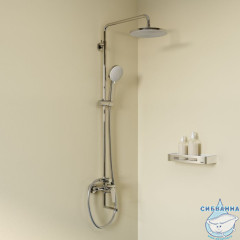 Душевая система с тропическим душем и изливом, хром глянцевый, Zodiac X, IDDIS, ZDXSB3Fi06