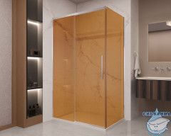 Душевое ограждение Vincea Stella 120x90 профиль хром, стекло янтарь VSR-1ST9012GS