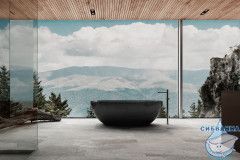 Ванна из полиэфирной смолы ABBER Kristall 165х78 AT9701Onyx черная