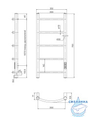 Полотенцесушитель электрический Indigo Embrace П5 (с таймером) 30х70 черный муар (с возможностью скрытого подключения, подключение R/L)