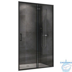 Дверь в нишу ABBER Schwarzer Diamant AG30140B5 140x190 профиль черный, стекло прозрачное