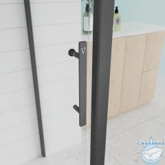 Душевое ограждение Veconi Эво 120x120 профиль черный, стекло прозрачное E1-SP-B-120120-01-C9 (без поддона)