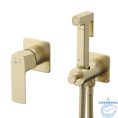 Встраиваемый смеситель с гигиеническим душем Lemark Ursus LM7219BG (брашированное золото)