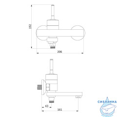 Смеситель для ванны Damixa Arc 291000000 (хром)