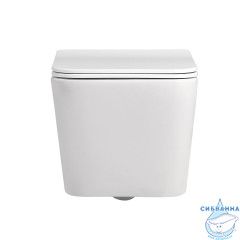 Унитаз подвесной безободковый Abber Rechteck AC1201MW с сиденьем Soft Close (микролифт) (белый матовый)