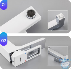 Смеситель Gappo G1017-1 с гигиеническим душем (хром/белый)