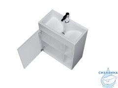 Тумба подвесная с раковиной 1Марка Lido 60П (1 дверь) белый глянец