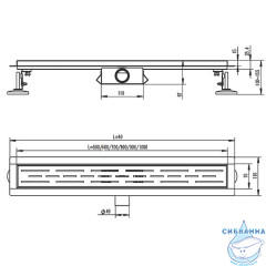 Дренажный трап для душа Raglo R652.70.06 70 см с решеткой (черный) 