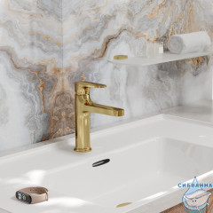 Смеситель для раковины Wasserkraft Neckar 2103 (золото глянцевое)
