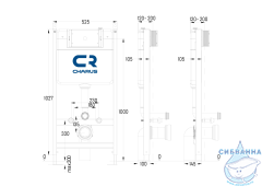 Инсталляция Charus City с кнопкой смыва Charus хром глянец, в комплекте с унитазом Azario Uno с сиденьем Soft close (микролифт) 