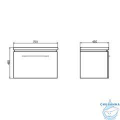 Тумба Comforty Томари 70 дуб темный с раковиной Comforty 70 00-00001279