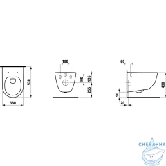 Инсталляция Laufen с кнопкой смыва в комплекте с безободковым унитазом Laufen Pro Rimless Z.RU93.0.761.5 c сиденьем Soft close (микролифт)