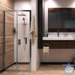 Дверь в нишу Wasserkraft Weser 100 см профиль хром, стекло прозрачное 78F12 