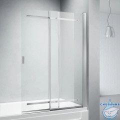 Шторка для ванны Veconi Palau 90x140 профиль хром, стекло прозрачное PL88CH-90-01-C8