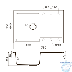 Кухонная мойка Omoikiri Daisen-78-GR Leningrad grey 4993325