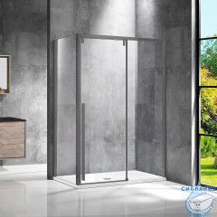 Душевое ограждение Vincea Lugano 130x100 профиль вороненая сталь, стекло прозрачное VSR-1L1013CLGM-1