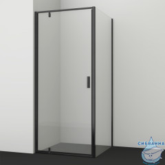 Душевое ограждение Wasserkraft Elbe 74P02 80x80 профиль черный, стекло прозрачный (без поддона)