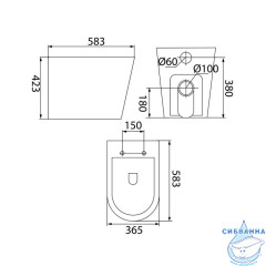 Унитаз приставной, безободковый, Calipso, IDDIS, CALRDSEi26