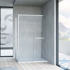 Душевое ограждение Vincea Slim Soft 120x90 профиль никель, стекло прозрачное VSR-1SS9012CLBN