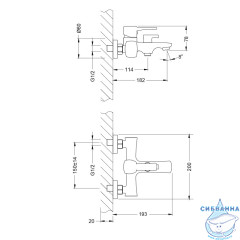 Смеситель для ванны Lemark Evitta LM0514C с душевым гарнитуром (хром)