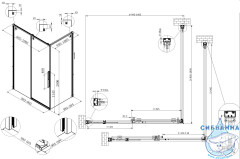 Душевое ограждение Vincea Ultima 100x100 профиль вороненая сталь, стекло прозрачное VSR-7UL1010CLGM