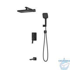 Встраиваемая система с тропическим, ручным душем и изливом, матовый черный, Parker, IDDIS, PARBL03i68 душем, матовый черный, Parker, IDDIS, PARBL03i68