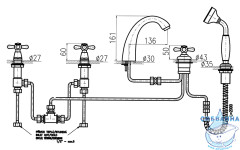 Смеситель для ванны на борт RavSlezak Морава MK176.5P