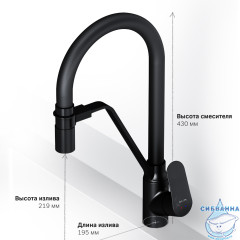 Смеситель для кухни AM.PM Like F8007822 (черный матовый)