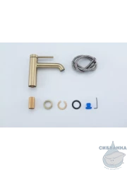 Смеситель раковины Gappo G1006-3 (сатин золотой)