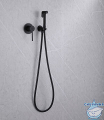 Встраиваемый смеситель с гигиеническим душем ABBER Emotion AF8825B (черный матовый)