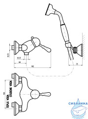 Смеситель для душа Ravslezak Лабе L081.5/2SM с душевым гарнитуром