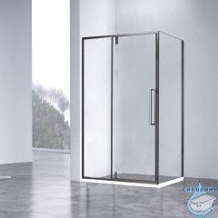 Душевое ограждение Vincea Slim-N 100x90 профиль вороненая сталь, стекло прозрачное VSR-4SNP9010CLGM