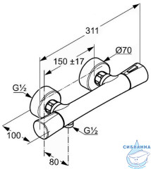 Смеситель для душа термостатический Kludi Zenta 351000538