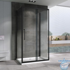 Душевое ограждение ABBER Schwarzer Diamant 140x60 AG30140BH-S60B-S60B профиль черный, стекло прозрачное (без поддона)