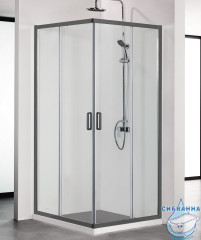 Душевое ограждение Aquatek AQ ARI KV 10020BL 100x100 профиль черный, стекло прозрачное (без поддона)