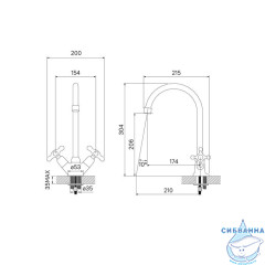 Смеситель для кухни, Jeals, IDDIS, 59000T4C+W04