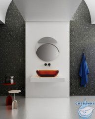 Раковина на столешницу 60 см ABBER Kristall AT2805Opal