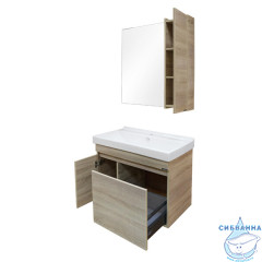 Тумба подвесная Comforty Тромсе 80 дуб сонома с раковиной Fest 80