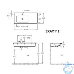 Раковина 100 см Jacob Delafon Vox EXAC112-00