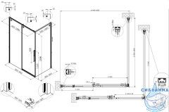 Душевое ограждение Vincea Ultima 100x100 профиль вороненая сталь, стекло прозрачное VSR-7UL1010CLGM