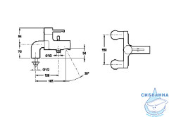 Смеситель для ванны борт Jacob Delafon Cuff E37043-CP
