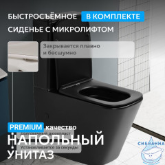 Унитаз напольный Abber Rechteck AC1210TMB с бачком и сиденьем Soft Close (микролифт)